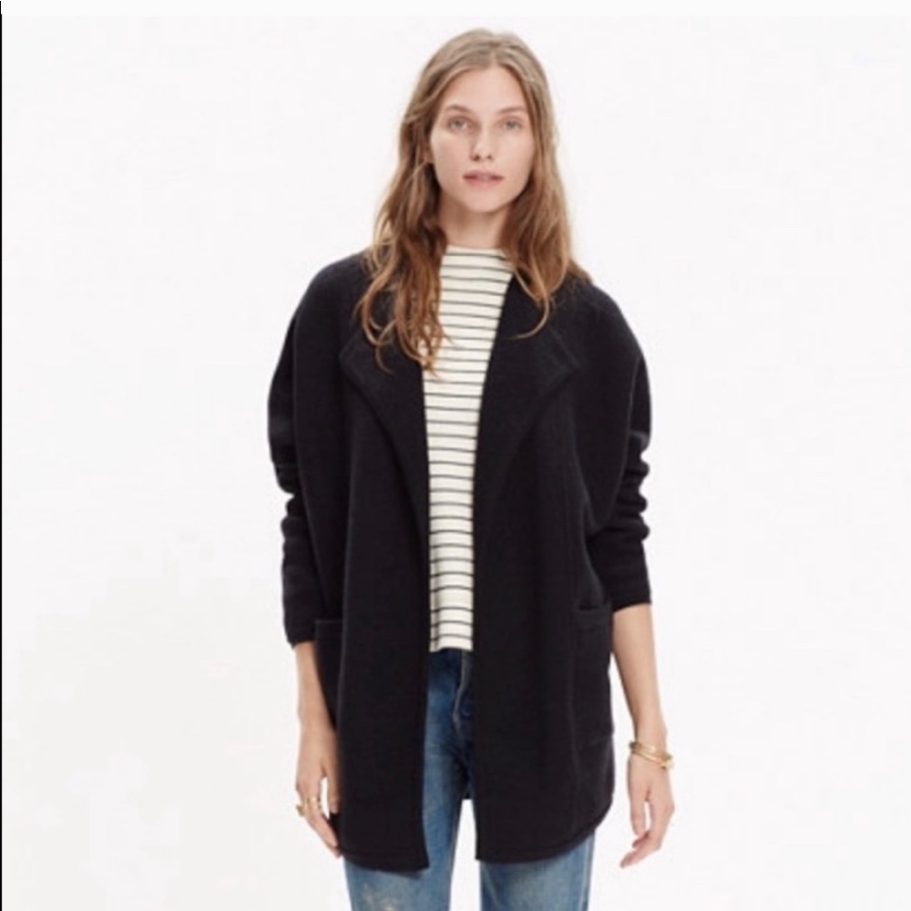 Madewell oversized wool sweater coat black xs/s